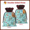 WURTON Marine Sea Life Print Xmas Drawstring Gift Bags Christmas Wrapping Bags For Party Christmas Holiday Bag view 3