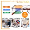 JO Progressive Multifocus Reading Glasses Men Women - No Line Progressive Reader Half-Rim for Mid-Near (Black/Tortoise, 1.50, x) view 3