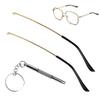 1 Pair Metal Glasses Replacement Arms and Multifunctional 3 in 1 Screwdriver Glasses Repair ToolsEyewear Frame Temple Replacement Accessories for Thin Metal Glasses, SunglassesGold view 1