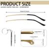 1 Pair Metal Glasses Replacement Arms and Multifunctional 3 in 1 Screwdriver Glasses Repair ToolsEyewear Frame Temple Replacement Accessories for Thin Metal Glasses, SunglassesGold view 2