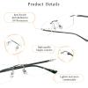 LifeArt Pure Titanium Frame Glasses/Blue Light Blocking Reading Glasses, Reduce Eyestrain, Stylish for Men and Women(Grey,+1.50 Magnification) view 2