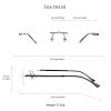 LifeArt Pure Titanium Frame Glasses/Blue Light Blocking Reading Glasses, Reduce Eyestrain, Stylish for Men and Women(Grey,+1.50 Magnification) view 4