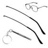 1 Pair Metal Glasses Replacement Arms and Multifunctional 3 in 1 Screwdriver Glasses Repair ToolsEyewear Frame Temple Replacement Accessories for Thin Metal Glasses, SunglassesBlack view 1