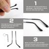1 Pair Metal Glasses Replacement Arms and Multifunctional 3 in 1 Screwdriver Glasses Repair ToolsEyewear Frame Temple Replacement Accessories for Thin Metal Glasses, SunglassesBlack view 3