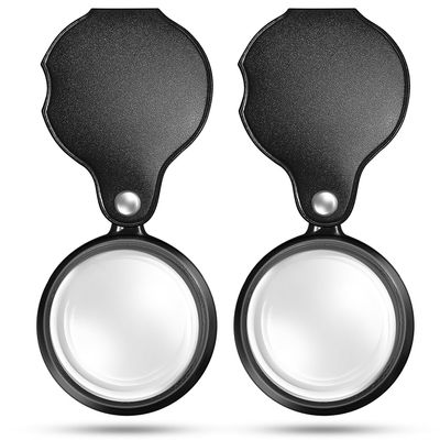 10X Magnifying Glass Loupe Small Pocket Magnifier Mini Folding Magnify Glass with Rotating Protective Holster for Reading Newspaper Book Magazine Science Class Hobby Jewelry