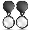 10X Magnifying Glass Loupe Small Pocket Magnifier Mini Folding Magnify Glass with Rotating Protective Holster for Reading Newspaper Book Magazine Science Class Hobby Jewelry view 1