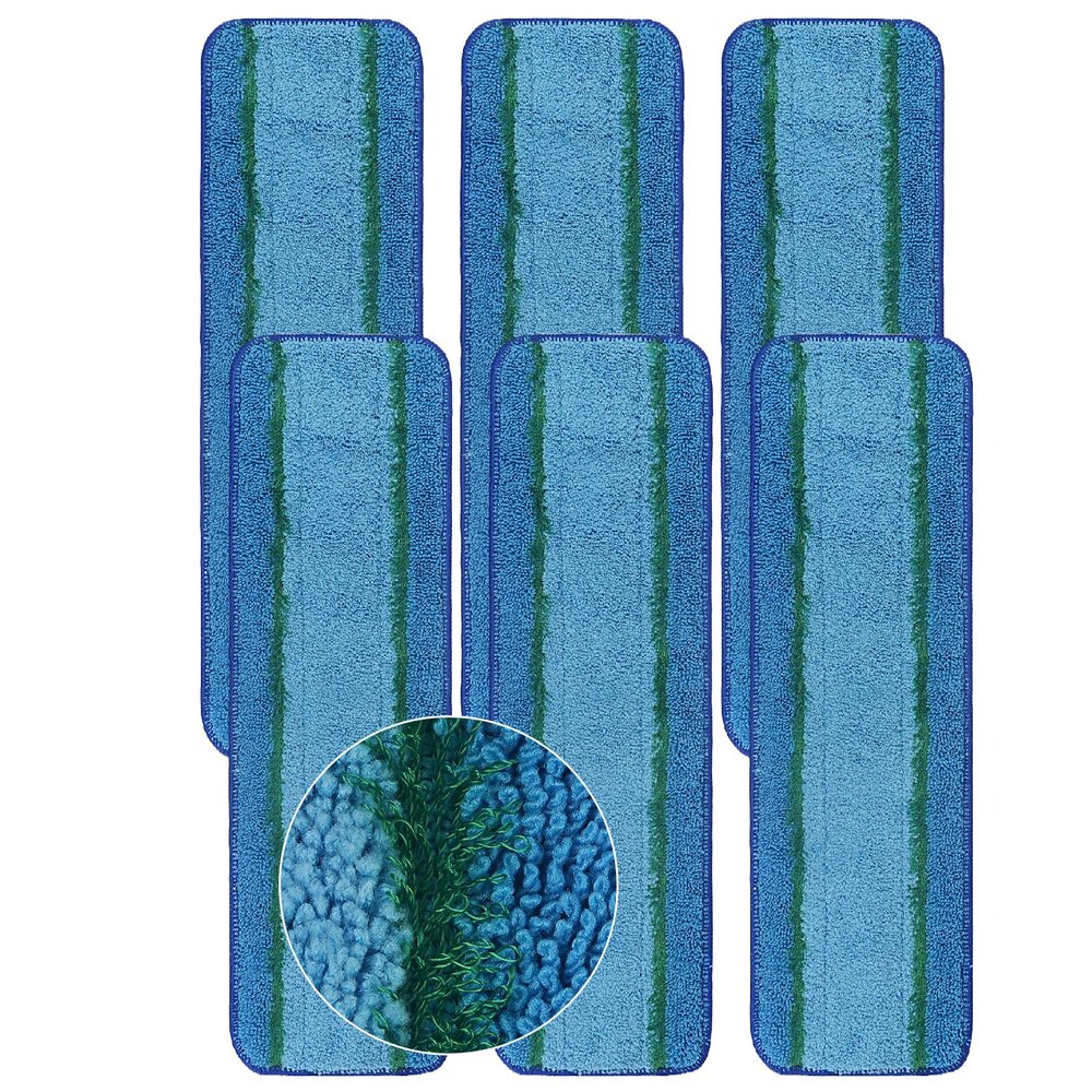 6 Pack Deep Clean Pads Replacement for Bona Family of Mops, Washable & Reusable Microfiber Cleaning Pad for Hardwood and Multi-Surface Floors Cleaning Head, Wet/Dry Mop