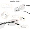 LifeArt Pure Titanium Frame Glasses/Blue Light Blocking Reading Glasses, Reduce Eyestrain, Stylish for Men and Women(Grey,+1.50 Magnification) view 2