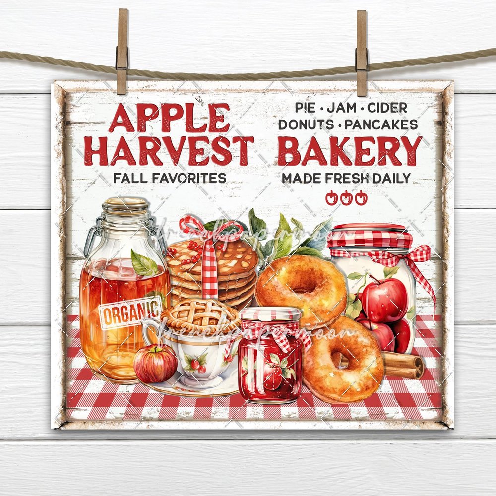 Posters tin Signs Apple Cider Fall Bakery Cider Donuts Apple Pie Jam Pancakes 8 x 6 Inch Yard Garden Sign