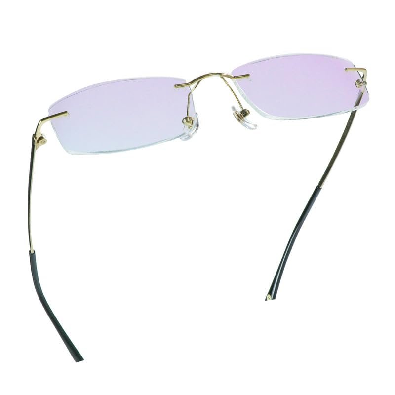 LifeArt Pure Titanium Frame Glasses/Blue Light Blocking Reading Glasses, Reduce Eyestrain, Stylish for Men and Women(Gold,+1.00 Magnification)