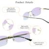 LifeArt Pure Titanium Frame Glasses/Blue Light Blocking Reading Glasses, Reduce Eyestrain, Stylish for Men and Women(Gold,+1.00 Magnification) view 2
