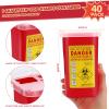 Nuogo 40 Pcs 1 Quart Flip Top Sharps Container Sharps Disposal Container Small Trash Bin Portable for Tattoo Parlors Use Office Barbershop Home Travel Use view 2