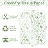 100 Sheets Greenery Tissue Paper Watercolor Green Leaves Art Tissue Spring Wrapping Paper for Birthday Wedding DIY Crafts Gift Packing, 20 x 14 Inch view 2