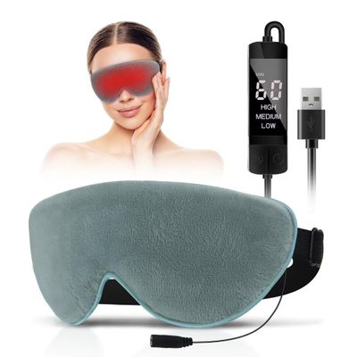 KOVNLO Heated Eye Mask, Washable USB Electric Moist Heat Warm Compress for Eyes, Eye mask with Flaxseed for Dry Eyes, Blepharitis, Chalazion, MGD, Stye Eye Treatment