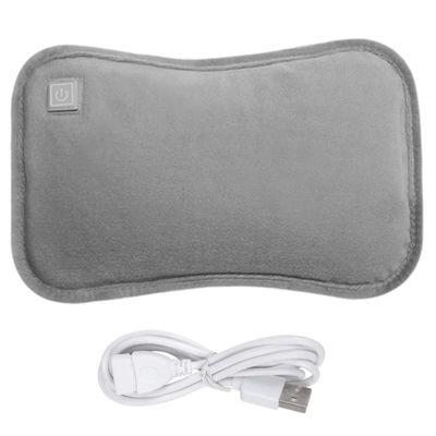 Electric Hot Water Bottle with Flannel Cover 3 Heat Settings Foldable USB Rechargeable Hot Water Bag Rechargeable Hot Water Bottle Washable Bed Warmer Automatic Power-Off Hand Warmers for Winter Gif