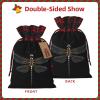ZISHAK Dragonfly Black Exquisite Patchwork Burlap Drawstring Gift Bagversatile Cloth Art Gift Bag For Festivities view 3