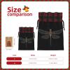 ZISHAK Dragonfly Black Exquisite Patchwork Burlap Drawstring Gift Bagversatile Cloth Art Gift Bag For Festivities view 4