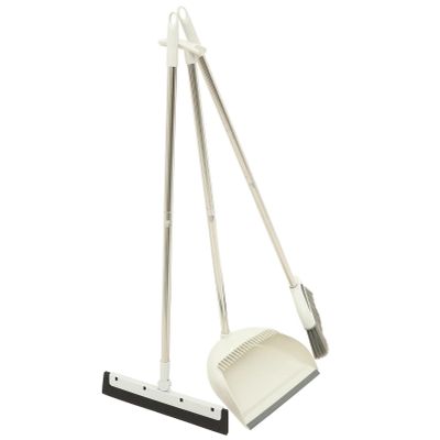 Baluue 1set Wiper Broom Dustpan Kit Handle Sweeper for Home Cleaning Dustpan Wind Design Lightweight and Floor Cleaning Tool for Indoor and Outdoor Use