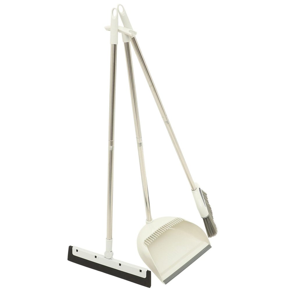Baluue 1set Wiper Broom Dustpan Kit Handle Sweeper for Home Cleaning Dustpan Wind Design Lightweight and Floor Cleaning Tool for Indoor and Outdoor Use