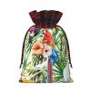 ZISHAK Toucans Parrot Palm Tree Leaves Fabric Gift Bag-Delicately Styled For Special Occasions-Ideal For Festival,Anniversaries view 2