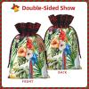 ZISHAK Toucans Parrot Palm Tree Leaves Fabric Gift Bag-Delicately Styled For Special Occasions-Ideal For Festival,Anniversaries view 3