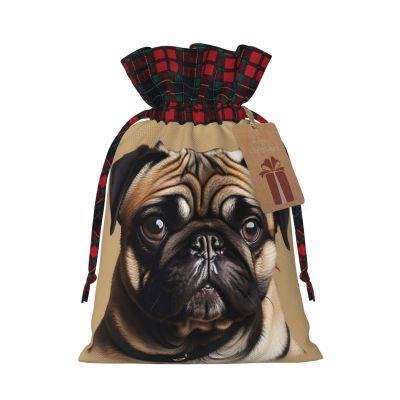 ZISHAK Pug Dogs Fabric Gift Bag-Delicately Styled For Special Occasions-Ideal For Festival,Anniversaries