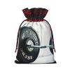 Weightlifting Sports Artistic Patchwork Burlap Gift Bagspremium Fabric Gift Bags For Holidays And Celebrations view 2
