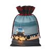 Airplane In The Evening Light Artistic Patchwork Burlap Gift Bagspremium Fabric Gift Bags For Holidays And Celebrations view 2
