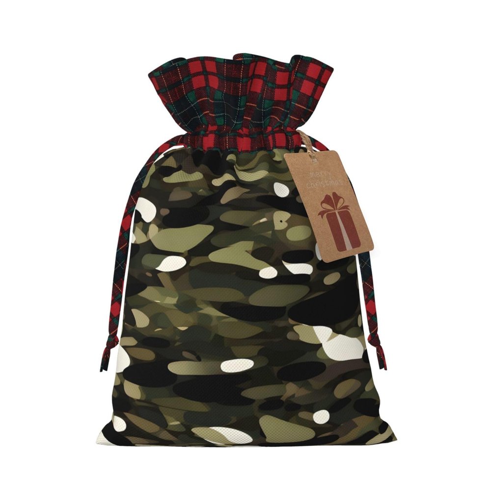Abstract Camouflage Artistic Patchwork Burlap Gift Bagspremium Fabric Gift Bags For Holidays And Celebrations