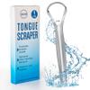 AILE Tongue Scraper, 100% Useful Surgical Stainless Steel Tongue Cleaner for Both Adults and Kids, Professional Reduce Bad Breath Metal Tongue Scrapers, Help Your Oral Hygiene" view 1