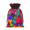 ZISHAK Rainbow Stars Exquisite Patchwork Burlap Drawstring Gift Bagversatile Cloth Art Gift Bag For Festivities view 2