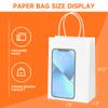 1000 PCS Custom Printed Kraft Paper Bags for Small Business, 5.8 * 3.2 * 8.25 Inch Small Size, Personalized Retail Gift Bags with Logo, Brown White Shopping Paper bag with Handle, Goodie Bag view 2