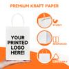 1000 PCS Custom Printed Kraft Paper Bags for Small Business, 5.8 * 3.2 * 8.25 Inch Small Size, Personalized Retail Gift Bags with Logo, Brown White Shopping Paper bag with Handle, Goodie Bag view 3