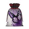 Beautiful Purple Butterfly Art Artistic Patchwork Burlap Gift Bagspremium Fabric Gift Bags For Holidays And Celebrations view 2