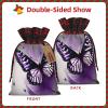 Beautiful Purple Butterfly Art Artistic Patchwork Burlap Gift Bagspremium Fabric Gift Bags For Holidays And Celebrations view 3
