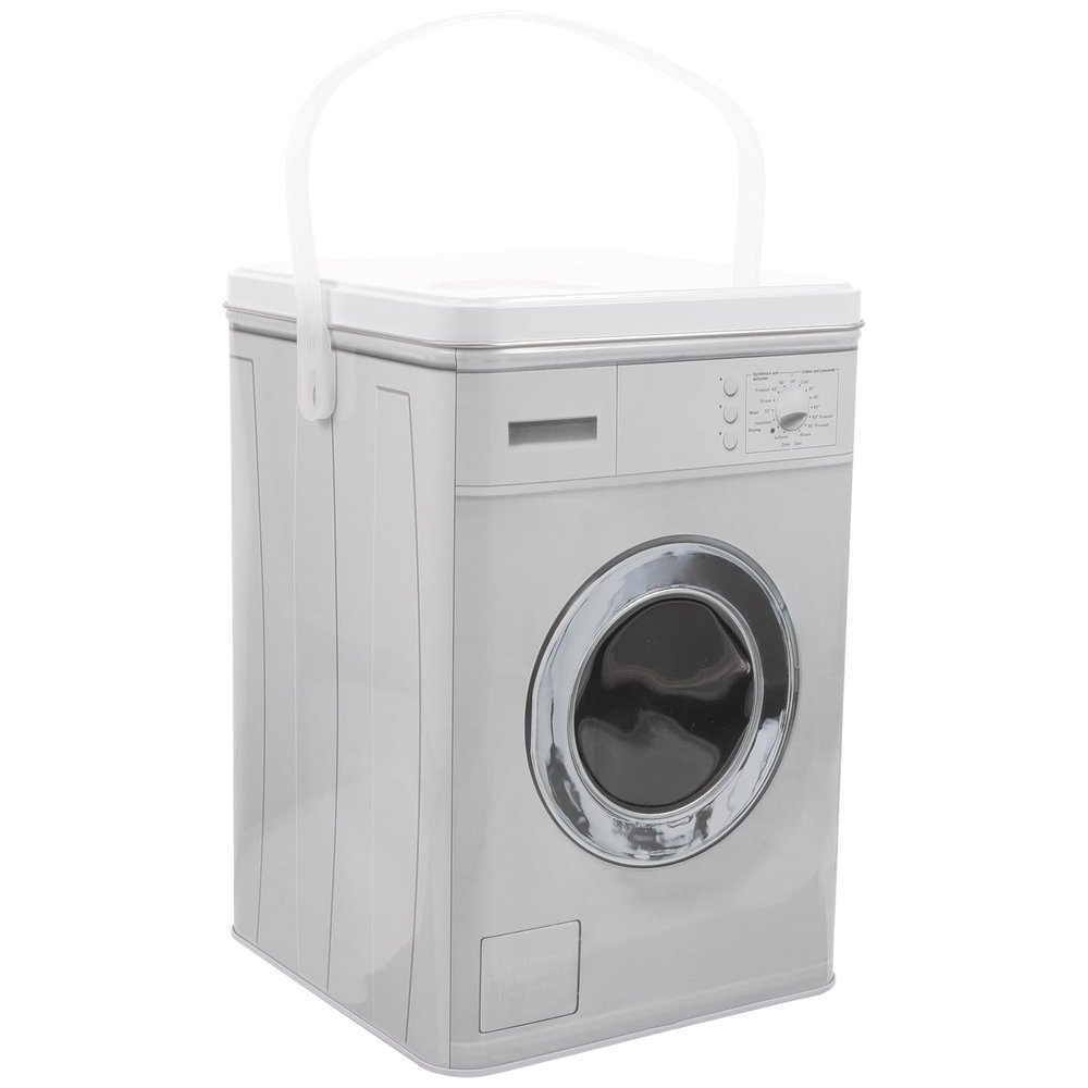 VILLCASE Laundry Powder Container Washing Machine Shape Portable Storage Barrel with Handle for Detergent and Laundry Beads Organizer 8.77X5.98X5.98 Inch