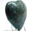2.1" 300ct Blue Green Chrysocolla w/Inclusions Carved Heart Polished Natural Gemstone Crystal Mineral Collectible Specimen - Peru + Stand view 3