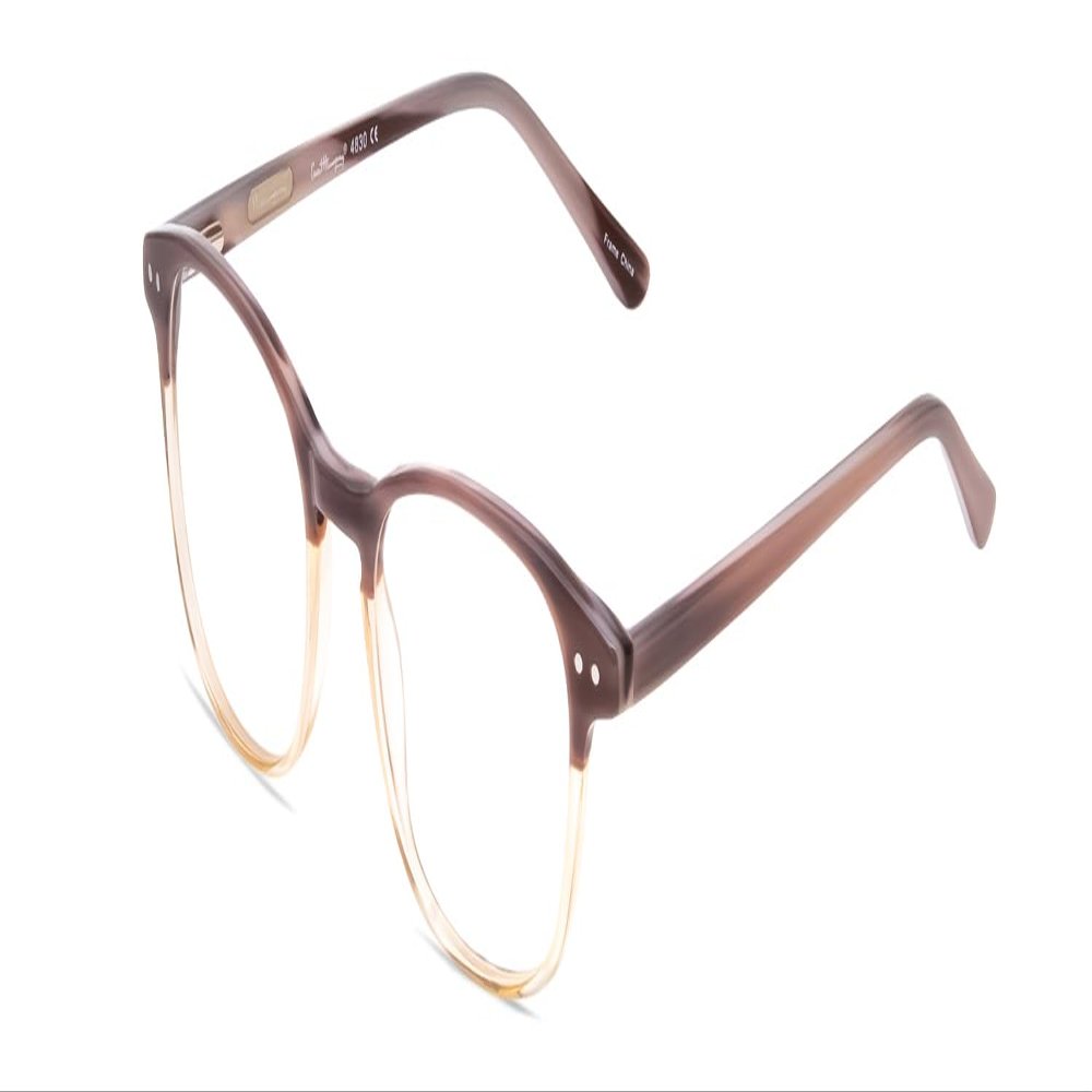 Calabria Ernest 4830 Cat-Eye Blue Light Blocking Reading Glasses +0.00 Mauve Purple Plum Marble/Beige Crystal Fade Women