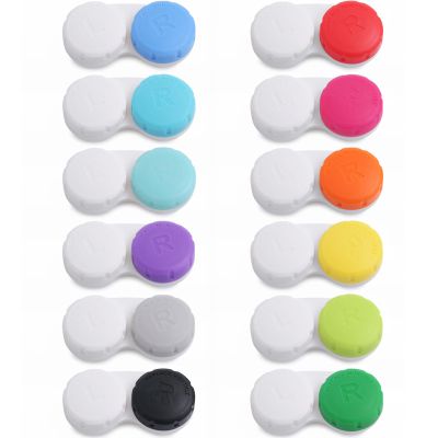 DEWSENSI Contact Lens Case, 12 Pack Colorful Empty Contact Lens Cases Box Holder Container for Storage, Travel, Daily Home Use