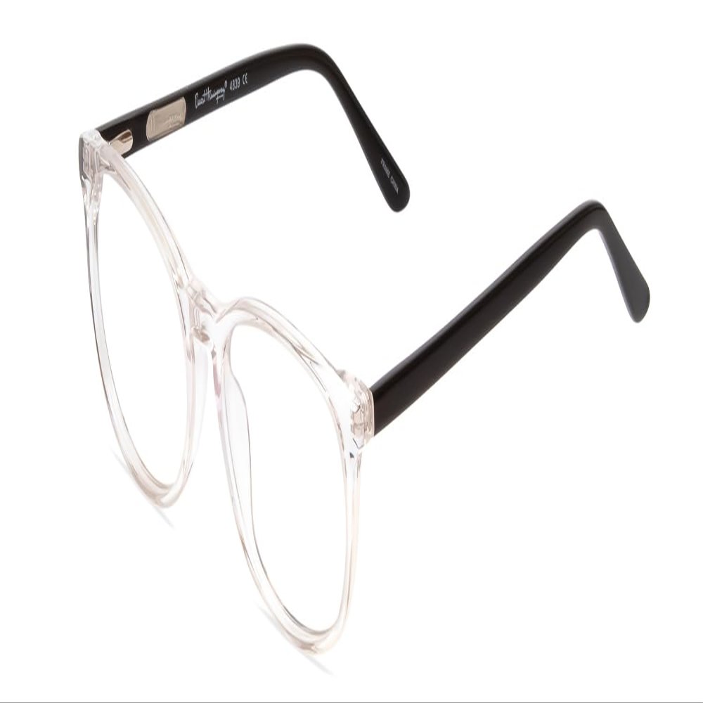 Calabria Ernest 4839 Cat-Eye Reading Glasses +1.75 Clear Crystal/Gloss Black Men Women
