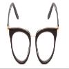 Calabria Ernest 4838 Cat Eye Reading Glasses +0.50 Gloss Black/Gold Accents Women view 2
