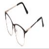 Calabria Ernest 4842 Cat-Eye Blue Light Blocking Reading Glasses +2.50 Satin Metallic Black Gold Men Women view 1
