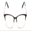 Calabria Ernest 4842 Cat-Eye Blue Light Blocking Reading Glasses +2.50 Satin Metallic Black Gold Men Women view 3