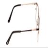 Calabria Ernest 4842 Cat-Eye Blue Light Blocking Reading Glasses +2.50 Satin Metallic Black Gold Men Women view 4