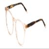 Calabria Ernest 4840 Cat-Eye Blue Light Filter Reading Glasses +0.75 Wheat Crystal/Brown Amber Yellow Glitter Tortoise Women view 1