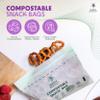 100% Compostable Resealable Food Storage Bags  Biobased, Leak-Proof, Freezer-Safe  Extra Strong & Durable  Available in Gallon, Snack & Sandwich Sizes (Snack) view 2