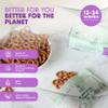 100% Compostable Resealable Food Storage Bags  Biobased, Leak-Proof, Freezer-Safe  Extra Strong & Durable  Available in Gallon, Snack & Sandwich Sizes (Snack) view 4