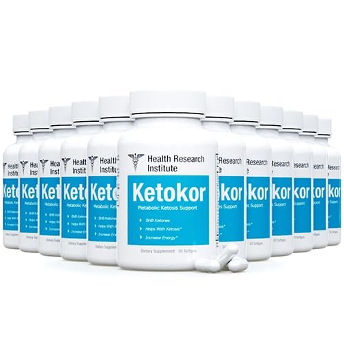 Ketokor - Health Research Institute - 12 Bottles - 360 Capsules-Improved Formula-Official