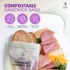 100% Compostable Resealable Food Storage Bags  Biobased, Leak-Proof, Freezer-Safe  Extra Strong & Durable  Available in Gallon, Snack & Sandwich Sizes (Sandwich) (50 Count) view 2