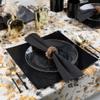 EcoQuality 13" inch Flat Square Charger Black Plastic Plates - China Like Party Plates, Heavy Duty Large Disposable Dinner Salad Plate Weddings, Serveware, Baby Showers, Anniversaries, Events (48) view 2
